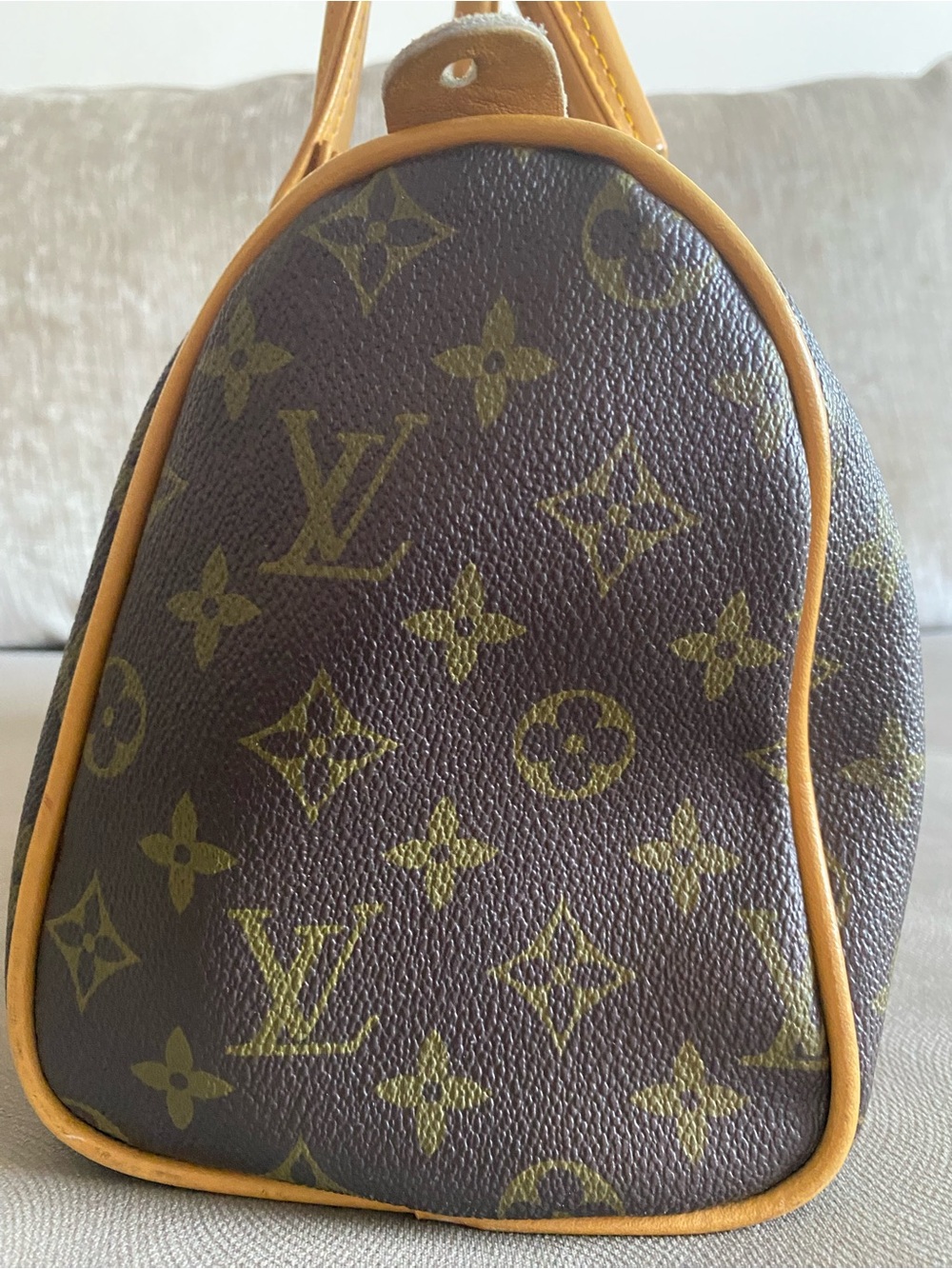 Brown Monogram Canvas Shoulder Bag with Tan Vachetta Trim - Picture 4 of 8